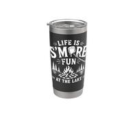 Life Is S'more Fun At The Lake Campfire - Graphique de camping Gobelet isotherme en acier inoxydable double paroi