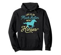 Life is So Much Better with Horses - Cavalier équestre Sweat à Capuche