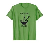 Life is Soup I Am Fork Décoration Murale Amusante pour Cuisine T-Shirt, Homme, Herbe, 3XL