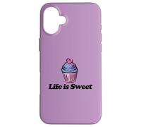 Life is Sweet Cupcake Illustration de Boulangerie Coque pour iPhone 16 Plus
