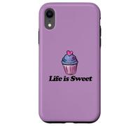 Life is Sweet Cupcake Illustration de Boulangerie Coque pour iPhone XR