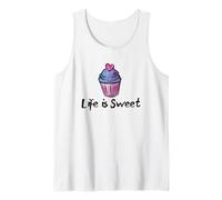 Life is Sweet Cupcake Illustration de Boulangerie Débardeur