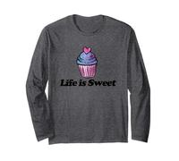 Life is Sweet Cupcake Illustration de Boulangerie Manche Longue