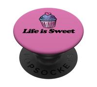 Life is Sweet Cupcake Illustration de Boulangerie PopSockets PopGrip Adhésif