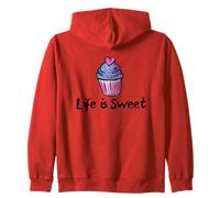 Life is Sweet Cupcake Illustration de Boulangerie Sweat à Capuche