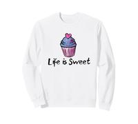 Life is Sweet Cupcake Illustration de Boulangerie Sweatshirt