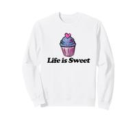 Life is Sweet Cupcake Illustration de Boulangerie Sweatshirt