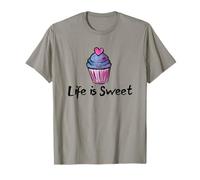 Life is Sweet Cupcake Illustration de Boulangerie T-Shirt