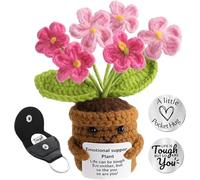 Life is Tough But So are You, Lot de 3 pièces de soutien émotionnel au crochet, jeton de poche avec fleurs au crochet et étui en cuir, cadeau inspirant pour femme, décoration de bureau, rehausseur de