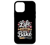 Life is What You Bake It Fouet avec Citation Coque pour iPhone 12 Mini