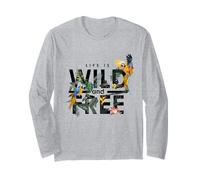 Life is Wild and Free, Summer Floral Paradise Humor Graphic Manche Longue