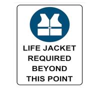 Life Jacket Required Beyond This Point Sign Rustic Metal Decor 12x8 Inch