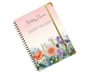 Life Journal - Daily Planner Notebook 2027 2028 2029 Agenda, Dated Hardcover Work Scheduler, Goal Tracker | Compact Productivity Diary for Study School College Desk Travel Business Planning