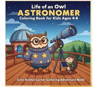 Life of an Owl Astronomer Coloring Book for Kids Ages 4-8: Space Adventure Coloring Pages with Wise Owl Characters, Creative Animal Careers, and 40 Fun Designs for Children