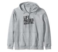 Life Paused Rebooting Tech Geek Humour Sweat à Capuche