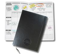 Life Planner, Agenda de motivation fabriqué en Italie, Agenda 12 mois, de janvier à décembre 2026, planificateur hebdomadaire et mensuel, espaces dédiés aux pensées et aux réflexions (Classic Black