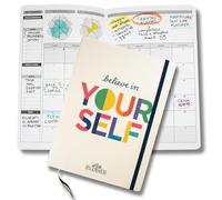 Life Planner, Agenda de motivation fabriqué en Italie, Agenda 12 mois, de janvier à décembre 2026, planificateur hebdomadaire et mensuel, espaces dédiés aux pensées et réflexions (Believe In Yourself