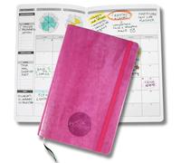 Life Planner, Agenda de motivation fabriqué en Italie, Agenda 12 mois, de janvier à décembre 2026, planificateur hebdomadaire et mensuel, espaces dédiés aux pensées et aux réflexions (Dark Pink, Petit