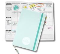 Life Planner, Agenda de motivation fabriqué en Italie, Agenda 12 mois, de janvier à décembre 2026, planificateur hebdomadaire et mensuel, espaces dédiés aux pensées et réflexions (Pastel Azure, Petit)