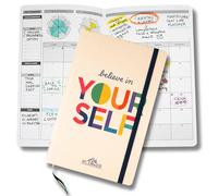 Life Planner, Agenda de motivation fabriqué en Italie, Agenda 12 mois, de janvier à décembre 2026, planificateur hebdomadaire et mensuel, espaces dédiés aux pensées et réflexions (Believe In Yourself