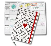 Life Planner, Agenda de motivation fabriqué en Italie, Agenda 12 mois, de janvier à décembre 2026, planificateur hebdomadaire et mensuel, espaces dédiés aux pensées et aux réflexions (Heart Maze