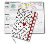 Life Planner, Agenda de motivation fabriqué en Italie, Agenda 16 mois, de septembre 2025 à décembre 2026, planificateur hebdomadaire et mensuel, espaces dédiés aux pensées et réflexions (Heart Maze)