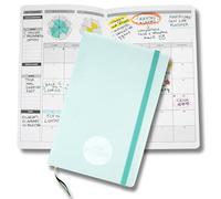Life Planner, Agenda de motivation fabriqué en Italie, Agenda 16 mois, de septembre 2025 à décembre 2026, planificateur hebdomadaire et mensuel, espaces dédiés aux pensées et réflexions (Pastel Azure)