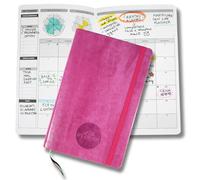 Life Planner, Agenda de motivation fabriqué en Italie, Agenda 16 mois, de septembre 2025 à décembre 2026, planificateur hebdomadaire et mensuel, espaces dédiés aux pensées et réflexions (Dark Pink)