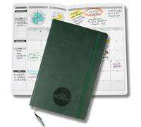 Life Planner, Agenda de motivation fabriqué en Italie, Agenda 16 mois, de septembre 2025 à décembre 2026, planificateur hebdomadaire et mensuel, espaces dédiés aux pensées et réflexions (Abetone Green