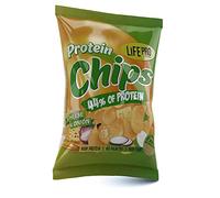 Life Pro Fit Food Protein Chips 25 g | Pommes de terre type puces hyperprotéiques avec jusqu'à 44 % de protéines | Saveurs spectaculaires (CHEESE & ONION)