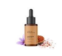 Life & Pursuits Huile visage safran 30 ml avec bakuchi, vitamine C, squalane pour éclaircir et hydrater le visage Huile de massage quotidienne légère Ayurveda au curcuma, vitamine E