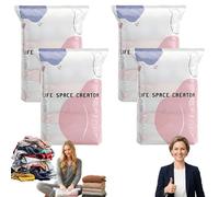 Life Space Creator Storage Bags - Better Life Space Vakuumbeutel, No Pump Vacuum Storage Bags, IPX6, Fast Compression in 3 Seconds, Saves Up to 80% Space, for Clothes, Comforters(4PCS,L)
