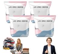Life Space Creator Storage Bags - Better Life Space Vakuumbeutel, No Pump Vacuum Storage Bags, IPX6, Fast Compression in 3 Seconds, Saves Up to 80% Space, for Clothes, Comforters(4PCS,M)