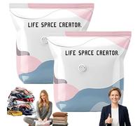 Life Space Creator Storage Bags - Better Life Space Vakuumbeutel, No Pump Vacuum Storage Bags, IPX6, Fast Compression in 3 Seconds, Saves Up to 80% Space, for Clothes, Comforters(2PCS,M)