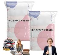 Life Space Creator Storage Bags - Better Life Space Vakuumbeutel, No Pump Vacuum Storage Bags, IPX6, Fast Compression in 3 Seconds, Saves Up to 80% Space, for Clothes, Comforters(2PCS,L)