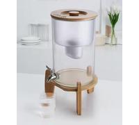 LIFE SPRING Système de filtration d'eau par Gravité 8L livré avec 2 filtres | Purificateur d’eau | Fontaine à eau filtrante en Verre | Carafe filtrante | Alcalinisant