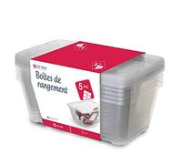 Life Story Lot de 5 Boîtes de Rangement Empilables, Caisses de Rangement Plastique, Transparente, Etanches, Boites Enfants Et Chaussures, 11L, 38 × 28 × 15 cm