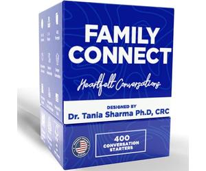 Life Sutra Family Connect - 400 cartes de démarrage de conversation pour les familles, les adolescents et les enfants, jeu de communication de voyage en voiture, compétences sociales et conversation