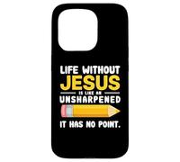 Life Without Jesus Christian Quote Pencil Bible Verse Coque pour iPhone 15 Pro