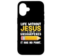 Life Without Jesus Christian Quote Pencil Bible Verse Coque pour iPhone 16