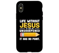 Life Without Jesus Christian Quote Pencil Bible Verse Coque pour iPhone X/XS