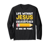 Life Without Jesus Christian Quote Pencil Bible Verse Manche Longue