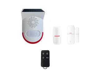 Lifebox Kit Alarme Autonome Extérieure Solaire pour Garage ou Chantier - Sirène de 110 DB avec Détecteur de Mouvement et d'Ouverture