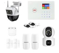LIFEBOX Kit Alarme Maison connectée sans Fil WiFi et GSM Amazone et 2 caméras Double Objectif, lifebox, kit11, Blanc