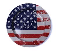 LifeChic Cendrier rond Ø 13,5 cm en plastique - Drapeau Américain | Intérieur et Extérieur pour Maison, Bar, Bureau, Restaurants, Hôtels et Jardins