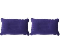 LifeChic Coussin de Voyage Gonflable 38 x 24 cm Bleu - Confort et Soutien pour Le Cou, Parfait pour Les Voyages et la détente, l'avion, la Voiture, Le Train et Le Bureau, Facile à gonfler (Lot de 2)