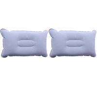 LifeChic Coussin de Voyage Gonflable 38 x 24 cm Gris - Confort et Soutien pour Le Cou, Parfait pour Les Voyages et la détente, l'avion, la Voiture, Le Train et Le Bureau, Facile à gonfler (Lot de 2)