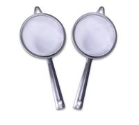 LifeChic Passoire de cuisine Ø10 cm - Passoire en acier résistant avec maille fine, tamis de cuisine professionnelle pour gâteaux, farine, thé, infusions et herbes aromatiques - 2 pièces