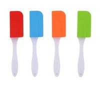 LifeChic Spatule en silicone 19 cm, couleurs assorties aléatoires entre orange, rouge, bleu clair, vert - résistante à la chaleur et adaptée aux casseroles antiadhésives, lot de 3 pièces