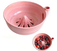 LIFECOSM Self Rinsing Berry Washing Ceramic Bowl (Pink)